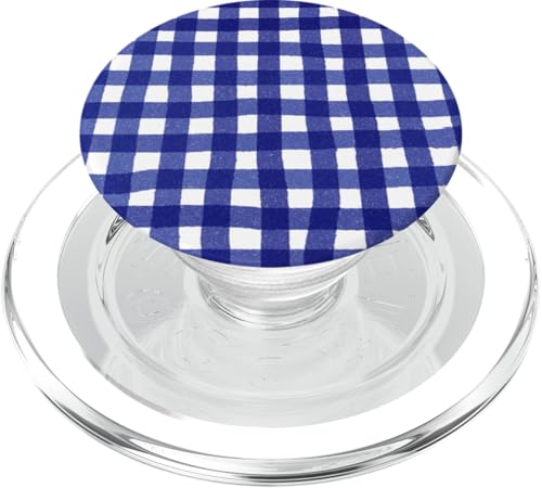 Blaues Gingham-Karo, Aquarell, ästhetisch, Mädchen, adrett, Vintage PopSockets PopGrip für MagSafe Blaues Gingham-Karo, Aquarell, ästhetisch, Mädchen, adrett, Vintage PopSockets PopGrip für MagSafe von Classic Gingham Plaid Chic