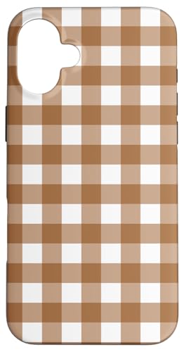 Braunes Gingham-Karo, ästhetisch, Mädchen, niedlich, adrett, Vintage, Boho Hülle für iPhone 16 Plus Braunes Gingham-Karo, ästhetisch, Mädchen, niedlich, adrett, Vintage, Boho Hülle für iPhone 16 Plus von Classic Gingham Plaid Chic