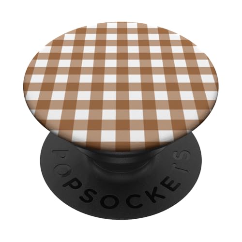 Braunes Gingham-Karo, ästhetisch, Mädchen, niedlich, adrett, Vintage, Boho PopSockets Klebender PopGrip Braunes Gingham-Karo, ästhetisch, Mädchen, niedlich, adrett, Vintage, Boho PopSockets Klebender PopGrip von Classic Gingham Plaid Chic