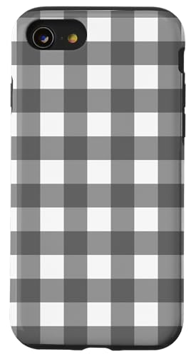Dunkelgraues Gingham-Karo, ästhetisch, Mädchen, adrett, Vintage, niedlich Hülle für iPhone SE (2020) / 7 / 8 von Classic Gingham Plaid Chic
