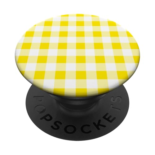 Gelbes Gingham-Karo, ästhetisch, Mädchen, adrett, Vintage, niedlich PopSockets Klebender PopGrip Gelbes Gingham-Karo, ästhetisch, Mädchen, adrett, Vintage, niedlich PopSockets Klebender PopGrip von Classic Gingham Plaid Chic