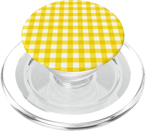 Gelbes Gingham-Karo, ästhetisch, Mädchen, adrett, Vintage, niedlich PopSockets PopGrip für MagSafe Gelbes Gingham-Karo, ästhetisch, Mädchen, adrett, Vintage, niedlich PopSockets PopGrip für MagSafe von Classic Gingham Plaid Chic