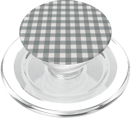 Graues Gingham-Karo, ästhetisch, Mädchen, adrett, Vintage, niedlich, Boho PopSockets PopGrip für MagSafe Graues Gingham-Karo, ästhetisch, Mädchen, adrett, Vintage, niedlich, Boho PopSockets PopGrip für MagSafe von Classic Gingham Plaid Chic