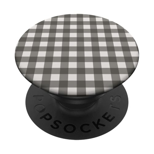 Graues Gingham-Karo, ästhetisch, Mädchen, adrett, Vintage, niedlich PopSockets Klebender PopGrip Graues Gingham-Karo, ästhetisch, Mädchen, adrett, Vintage, niedlich PopSockets Klebender PopGrip von Classic Gingham Plaid Chic