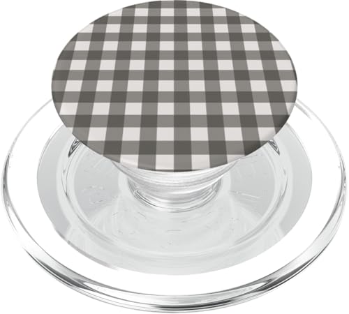 Graues Gingham-Karo, ästhetisch, Mädchen, adrett, Vintage, niedlich PopSockets PopGrip für MagSafe Graues Gingham-Karo, ästhetisch, Mädchen, adrett, Vintage, niedlich PopSockets PopGrip für MagSafe von Classic Gingham Plaid Chic