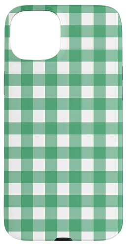 Grünes Gingham-Karo, ästhetisch, Mädchen, adrett, Vintage, niedlich, Boho Hülle für iPhone 15 Plus Grünes Gingham-Karo, ästhetisch, Mädchen, adrett, Vintage, niedlich, Boho Hülle für iPhone 15 Plus von Classic Gingham Plaid Chic