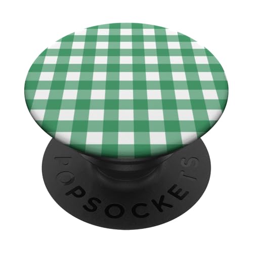 Grünes Gingham-Karo, ästhetisch, Mädchen, adrett, Vintage, niedlich, Boho PopSockets Klebender PopGrip Grünes Gingham-Karo, ästhetisch, Mädchen, adrett, Vintage, niedlich, Boho PopSockets Klebender PopGrip von Classic Gingham Plaid Chic
