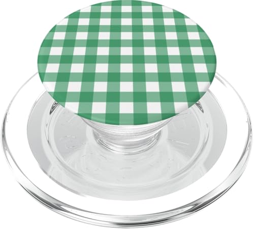 Grünes Gingham-Karo, ästhetisch, Mädchen, adrett, Vintage, niedlich, Boho PopSockets PopGrip für MagSafe Grünes Gingham-Karo, ästhetisch, Mädchen, adrett, Vintage, niedlich, Boho PopSockets PopGrip für MagSafe von Classic Gingham Plaid Chic