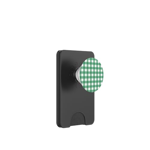 Grünes Gingham-Karo, ästhetisch, Mädchen, adrett, Vintage, niedlich, Boho PopSockets PopWallet für MagSafe Grünes Gingham-Karo, ästhetisch, Mädchen, adrett, Vintage, niedlich, Boho PopSockets PopWallet für MagSafe von Classic Gingham Plaid Chic
