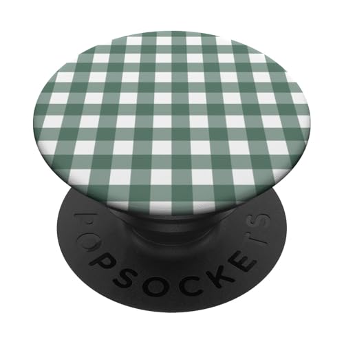 Grünes Gingham-Karo, ästhetisch, Mädchen, adrett, Vintage, niedlich PopSockets Klebender PopGrip Grünes Gingham-Karo, ästhetisch, Mädchen, adrett, Vintage, niedlich PopSockets Klebender PopGrip von Classic Gingham Plaid Chic