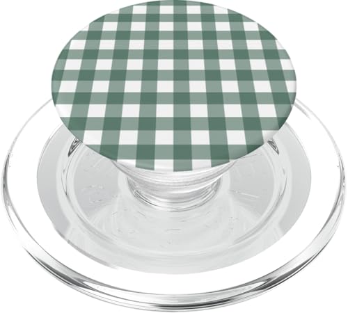 Grünes Gingham-Karo, ästhetisch, Mädchen, adrett, Vintage, niedlich PopSockets PopGrip für MagSafe Grünes Gingham-Karo, ästhetisch, Mädchen, adrett, Vintage, niedlich PopSockets PopGrip für MagSafe von Classic Gingham Plaid Chic