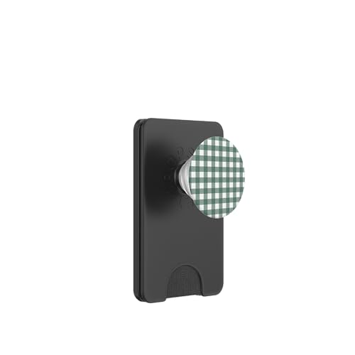 Grünes Gingham-Karo, ästhetisch, Mädchen, adrett, Vintage, niedlich PopSockets PopWallet für MagSafe Grünes Gingham-Karo, ästhetisch, Mädchen, adrett, Vintage, niedlich PopSockets PopWallet für MagSafe von Classic Gingham Plaid Chic