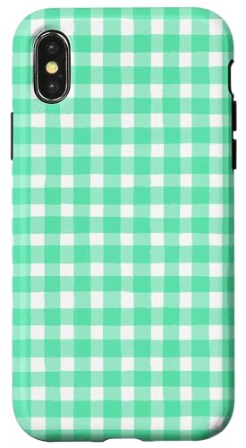 Grünes Gingham-Karo, ästhetisch, Mädchen, adrett, Vintage, trendig Hülle für iPhone X/XS Grünes Gingham-Karo, ästhetisch, Mädchen, adrett, Vintage, trendig Hülle für iPhone X/XS von Classic Gingham Plaid Chic