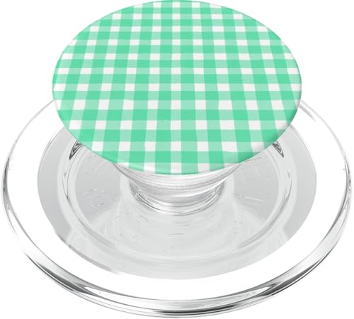 Grünes Gingham-Karo, ästhetisch, Mädchen, adrett, Vintage, trendig PopSockets PopGrip für MagSafe Grünes Gingham-Karo, ästhetisch, Mädchen, adrett, Vintage, trendig PopSockets PopGrip für MagSafe von Classic Gingham Plaid Chic