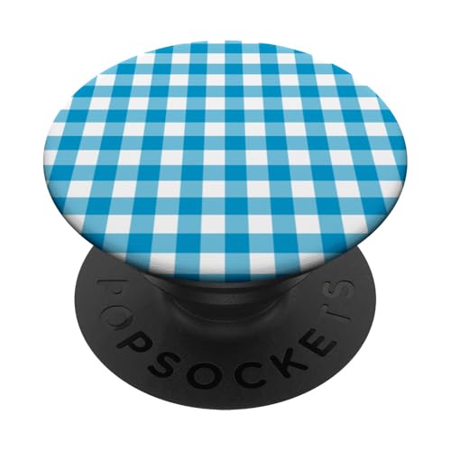 Hellblau Gingham Plaid Ästhetisch Girly Adrett Vintage Cute PopSockets Klebender PopGrip von Classic Gingham Plaid Chic