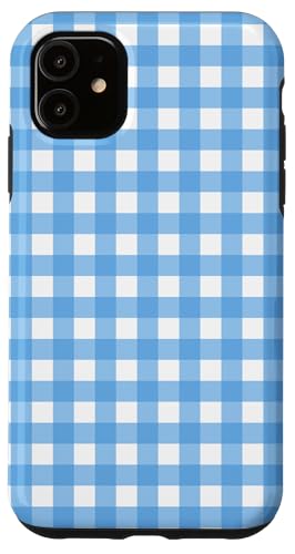 Hellblaues Gingham-Karo, ästhetisch, Mädchen, adrett, Vintage, niedlich Hülle für iPhone 11 Hellblaues Gingham-Karo, ästhetisch, Mädchen, adrett, Vintage, niedlich Hülle für iPhone 11 von Classic Gingham Plaid Chic