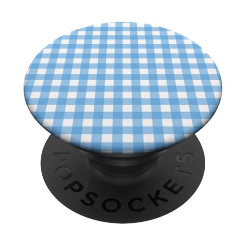 Hellblaues Gingham-Karo, ästhetisch, Mädchen, adrett, Vintage, niedlich PopSockets Klebender PopGrip Hellblaues Gingham-Karo, ästhetisch, Mädchen, adrett, Vintage, niedlich PopSockets Klebender PopGrip von Classic Gingham Plaid Chic