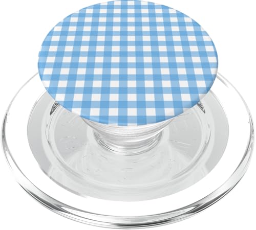 Hellblaues Gingham-Karo, ästhetisch, Mädchen, adrett, Vintage, niedlich PopSockets PopGrip für MagSafe Hellblaues Gingham-Karo, ästhetisch, Mädchen, adrett, Vintage, niedlich PopSockets PopGrip für MagSafe von Classic Gingham Plaid Chic