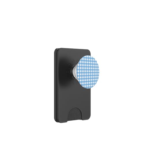 Hellblaues Gingham-Karo, ästhetisch, Mädchen, adrett, Vintage, niedlich PopSockets PopWallet für MagSafe Hellblaues Gingham-Karo, ästhetisch, Mädchen, adrett, Vintage, niedlich PopSockets PopWallet für MagSafe von Classic Gingham Plaid Chic