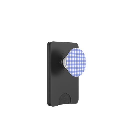 Hellblaues Gingham-Karo, ästhetisch, Mädchen, adrett, Vintage, niedlich PopSockets PopWallet für MagSafe Hellblaues Gingham-Karo, ästhetisch, Mädchen, adrett, Vintage, niedlich PopSockets PopWallet für MagSafe von Classic Gingham Plaid Chic