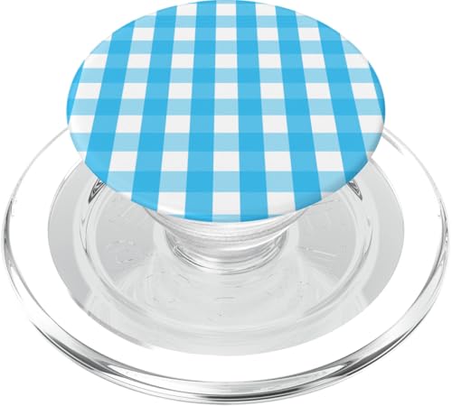 Hellblaues Gingham-Karo, ästhetisch, mädchenhaft, niedlich, adrett, Vintage PopSockets PopGrip für MagSafe Hellblaues Gingham-Karo, ästhetisch, mädchenhaft, niedlich, adrett, Vintage PopSockets PopGrip für MagSafe von Classic Gingham Plaid Chic