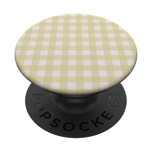 Hellgelbes Gingham-Karo, ästhetisch, Mädchen, adrett, Vintage PopSockets Klebender PopGrip Hellgelbes Gingham-Karo, ästhetisch, Mädchen, adrett, Vintage PopSockets Klebender PopGrip von Classic Gingham Plaid Chic