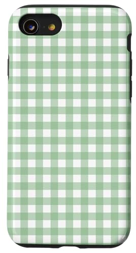 Hellgrünes Gingham-Karo, ästhetisch, Mädchen, adrett, Vintage Hülle für iPhone SE (2020) / 7 / 8 von Classic Gingham Plaid Chic