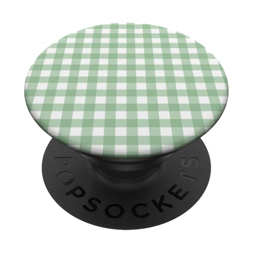Hellgrünes Gingham-Karo, ästhetisch, Mädchen, adrett, Vintage PopSockets Klebender PopGrip Hellgrünes Gingham-Karo, ästhetisch, Mädchen, adrett, Vintage PopSockets Klebender PopGrip von Classic Gingham Plaid Chic