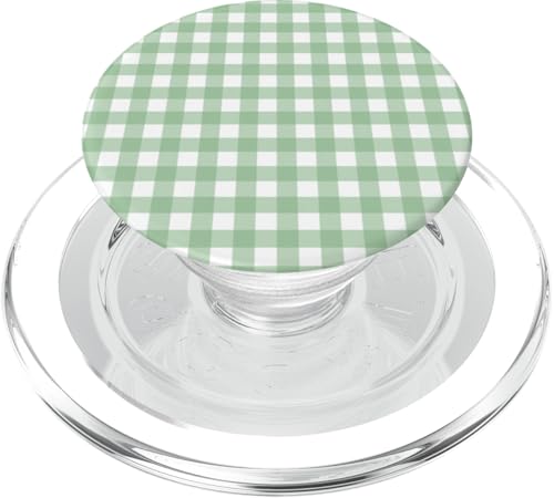Hellgrünes Gingham-Karo, ästhetisch, Mädchen, adrett, Vintage PopSockets PopGrip für MagSafe Hellgrünes Gingham-Karo, ästhetisch, Mädchen, adrett, Vintage PopSockets PopGrip für MagSafe von Classic Gingham Plaid Chic