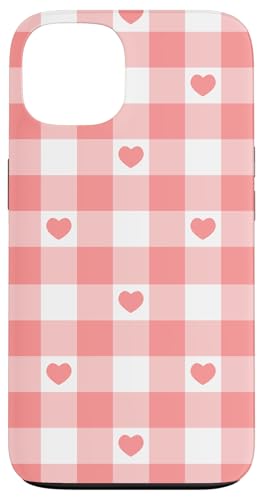 Korallenrosa Gingham-Herzen ästhetisch Mädchen adrett Vintage Hülle für iPhone 13 Korallenrosa Gingham-Herzen ästhetisch Mädchen adrett Vintage Hülle für iPhone 13 von Classic Gingham Plaid Chic
