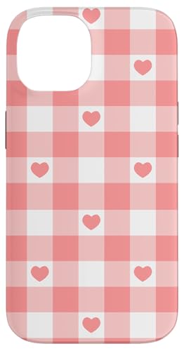 Korallenrosa Gingham-Herzen ästhetisch Mädchen adrett Vintage Hülle für iPhone 14 Korallenrosa Gingham-Herzen ästhetisch Mädchen adrett Vintage Hülle für iPhone 14 von Classic Gingham Plaid Chic