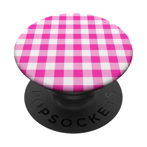 Pink White Gingham Plaid Ästhetisch Girly Adrett Vintage Cute PopSockets Klebender PopGrip von Classic Gingham Plaid Chic