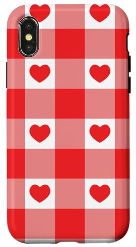 Red Gingham Hearts Plaid Aesthetic Girly Adrett Vintage Cute Hülle für iPhone X/XS Red Gingham Hearts Plaid Aesthetic Girly Adrett Vintage Cute Hülle für iPhone X/XS von Classic Gingham Plaid Chic