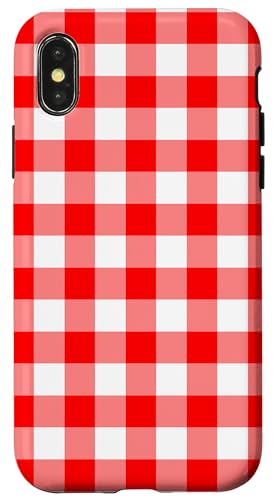 Rot Weiß Gingham Plaid Ästhetisch Mädchen Adrett Vintage Niedlich Hülle für iPhone X/XS Rot Weiß Gingham Plaid Ästhetisch Mädchen Adrett Vintage Niedlich Hülle für iPhone X/XS von Classic Gingham Plaid Chic