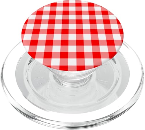 Rot Weiß Gingham Plaid Ästhetisch Mädchen Adrett Vintage Niedlich PopSockets PopGrip für MagSafe Rot Weiß Gingham Plaid Ästhetisch Mädchen Adrett Vintage Niedlich PopSockets PopGrip für MagSafe von Classic Gingham Plaid Chic