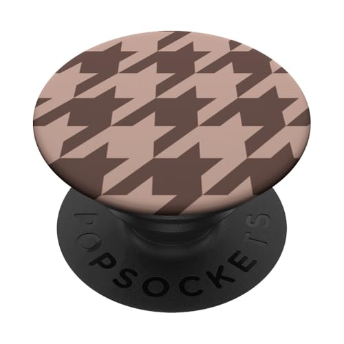 Beige und Kaffeebraun, Hahnentrittmuster, Hahnentrittmuster PopSockets Klebender PopGrip Beige und Kaffeebraun, Hahnentrittmuster, Hahnentrittmuster PopSockets Klebender PopGrip von Classic Houndstooth Designs