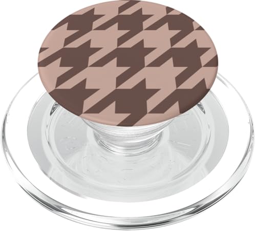 Beige und Kaffeebraun, Hahnentrittmuster, Hahnentrittmuster PopSockets PopGrip für MagSafe Beige und Kaffeebraun, Hahnentrittmuster, Hahnentrittmuster PopSockets PopGrip für MagSafe von Classic Houndstooth Designs