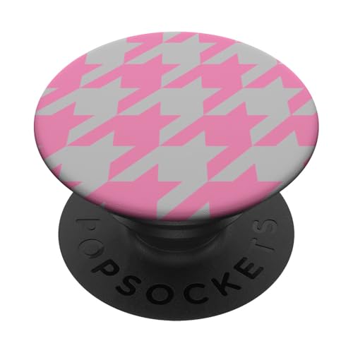 Klassisches Grau und Rosa, Hahnentrittmuster, Hahnentrittmuster PopSockets Klebender PopGrip Klassisches Grau und Rosa, Hahnentrittmuster, Hahnentrittmuster PopSockets Klebender PopGrip von Classic Houndstooth Designs