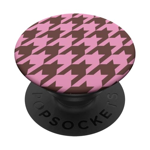 Klassisches Rosa und Braun, Hahnentrittmuster, Hahnentrittmuster PopSockets Klebender PopGrip Klassisches Rosa und Braun, Hahnentrittmuster, Hahnentrittmuster PopSockets Klebender PopGrip von Classic Houndstooth Designs