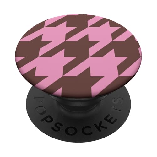 Klassisches Rosa und Braun, Hahnentrittmuster, Hahnentrittmuster PopSockets Klebender PopGrip Klassisches Rosa und Braun, Hahnentrittmuster, Hahnentrittmuster PopSockets Klebender PopGrip von Classic Houndstooth Designs