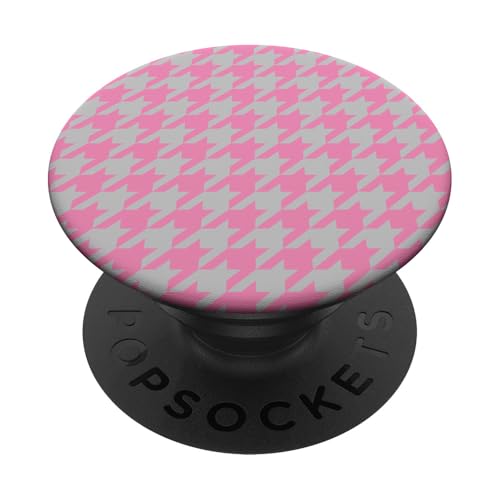 Klassisches Rosa und Grau, Hahnentrittmuster, Hahnentrittmuster PopSockets Klebender PopGrip Klassisches Rosa und Grau, Hahnentrittmuster, Hahnentrittmuster PopSockets Klebender PopGrip von Classic Houndstooth Designs