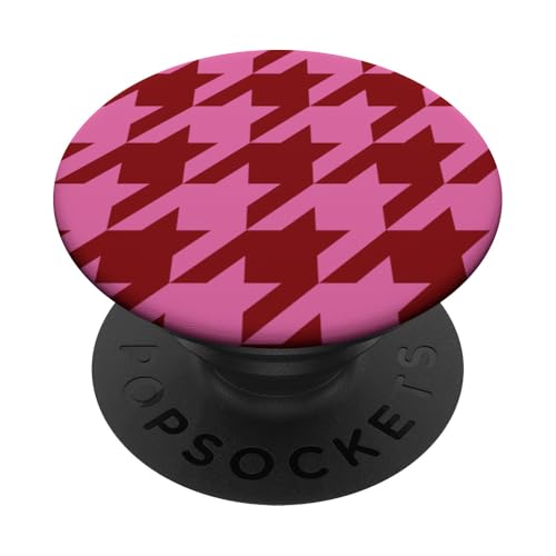 Klassisches Rot und Rosa, Hahnentrittmuster, Hahnentrittmuster PopSockets Klebender PopGrip Klassisches Rot und Rosa, Hahnentrittmuster, Hahnentrittmuster PopSockets Klebender PopGrip von Classic Houndstooth Designs