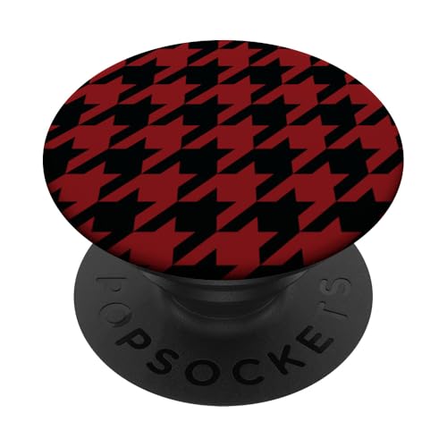 Klassisches Schwarz und Rot, Hahnentrittmuster, Hahnentrittmuster PopSockets Klebender PopGrip Klassisches Schwarz und Rot, Hahnentrittmuster, Hahnentrittmuster PopSockets Klebender PopGrip von Classic Houndstooth Designs