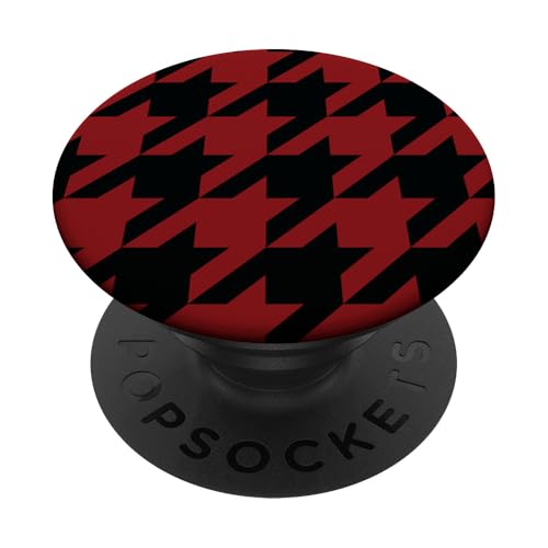 Klassisches Schwarz und Rot, Hahnentrittmuster, Hahnentrittmuster PopSockets Klebender PopGrip Klassisches Schwarz und Rot, Hahnentrittmuster, Hahnentrittmuster PopSockets Klebender PopGrip von Classic Houndstooth Designs