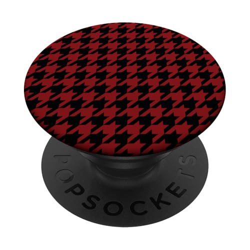 Klassisches Schwarz und Rot, Hahnentrittmuster, Hahnentrittmuster PopSockets Klebender PopGrip Klassisches Schwarz und Rot, Hahnentrittmuster, Hahnentrittmuster PopSockets Klebender PopGrip von Classic Houndstooth Designs