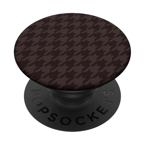 Klassisches dunkelbraunes Hahnentrittmuster, Hahnentrittmuster PopSockets Klebender PopGrip Klassisches dunkelbraunes Hahnentrittmuster, Hahnentrittmuster PopSockets Klebender PopGrip von Classic Houndstooth Designs