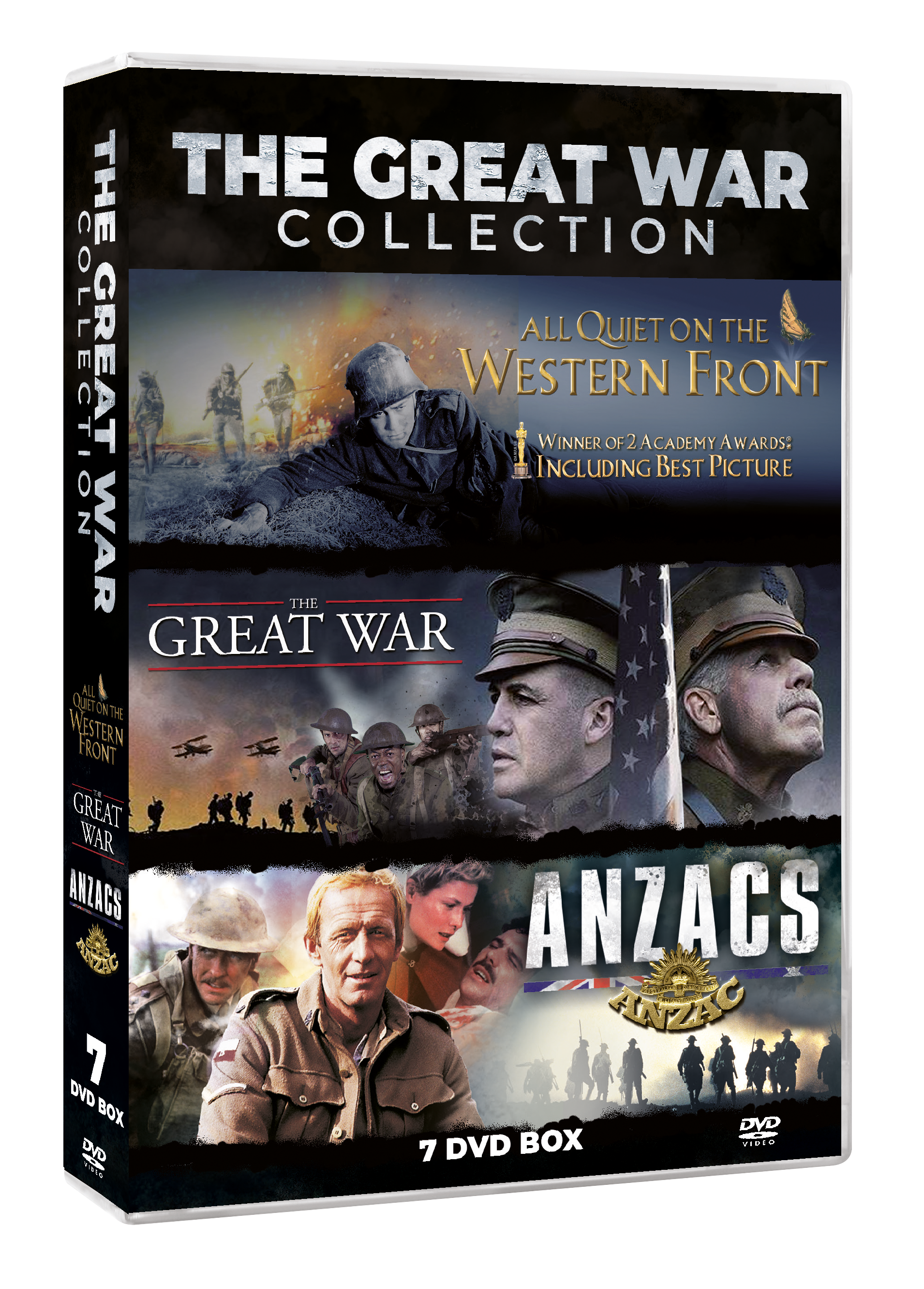 THE GREAT  WORLD WAR 1 COLLECTION (7DVD BOX SET: LIMITED EDITION CONTAINS:  Anzacs 5DVD MINISERIES - Great War 1 DVD - All Quiet on the Western Front 1 DVD Oscar Winner von Classic Movies