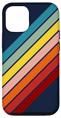 Hülle für iPhone 12/12 Pro Regenbogenfarben, 70er-Jahre-Stil, Retro-Sommerstreifen von Classic Retro Stripes 70s 80s Vintage Love