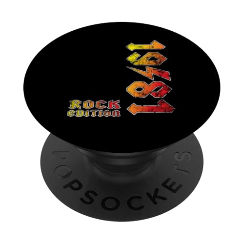 Vintage 1981 Rock Edition Retro Music Lovers Gift PopSockets Klebender PopGrip von Classic Rock Vibes | 70s Retro Music Tees