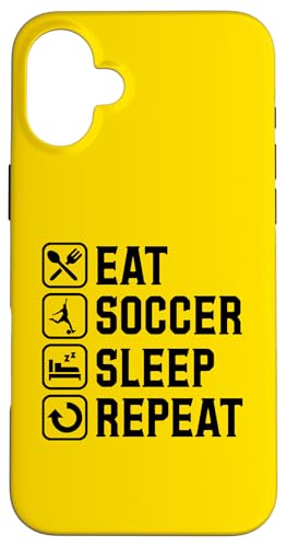 Eat Soccer Sleep Repeat Simple Basic Soccer Hülle für iPhone 16 Plus Eat Soccer Sleep Repeat Simple Basic Soccer Hülle für iPhone 16 Plus von Classic Style Soccer Merch With a Retro Aesthetic